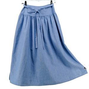 Chambray Wrap Skirt Blue Medium